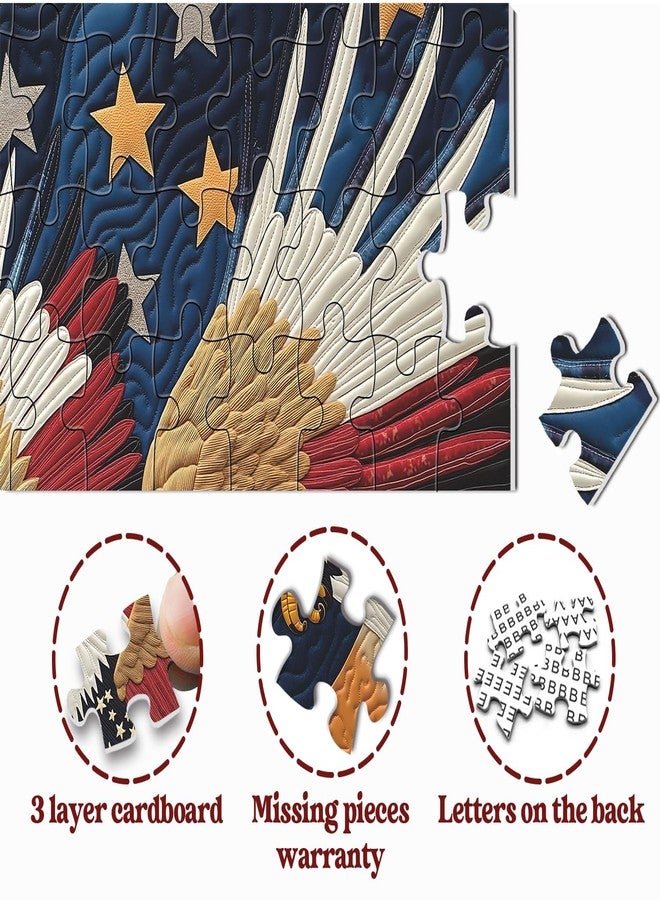 PPuzzling American Flag Eagle Puzzles for Adults 1000 Pieces, Bald Eagle Patriotic Jigsaw Puzzle, United States Freedom Bird Puzzle - Image 5